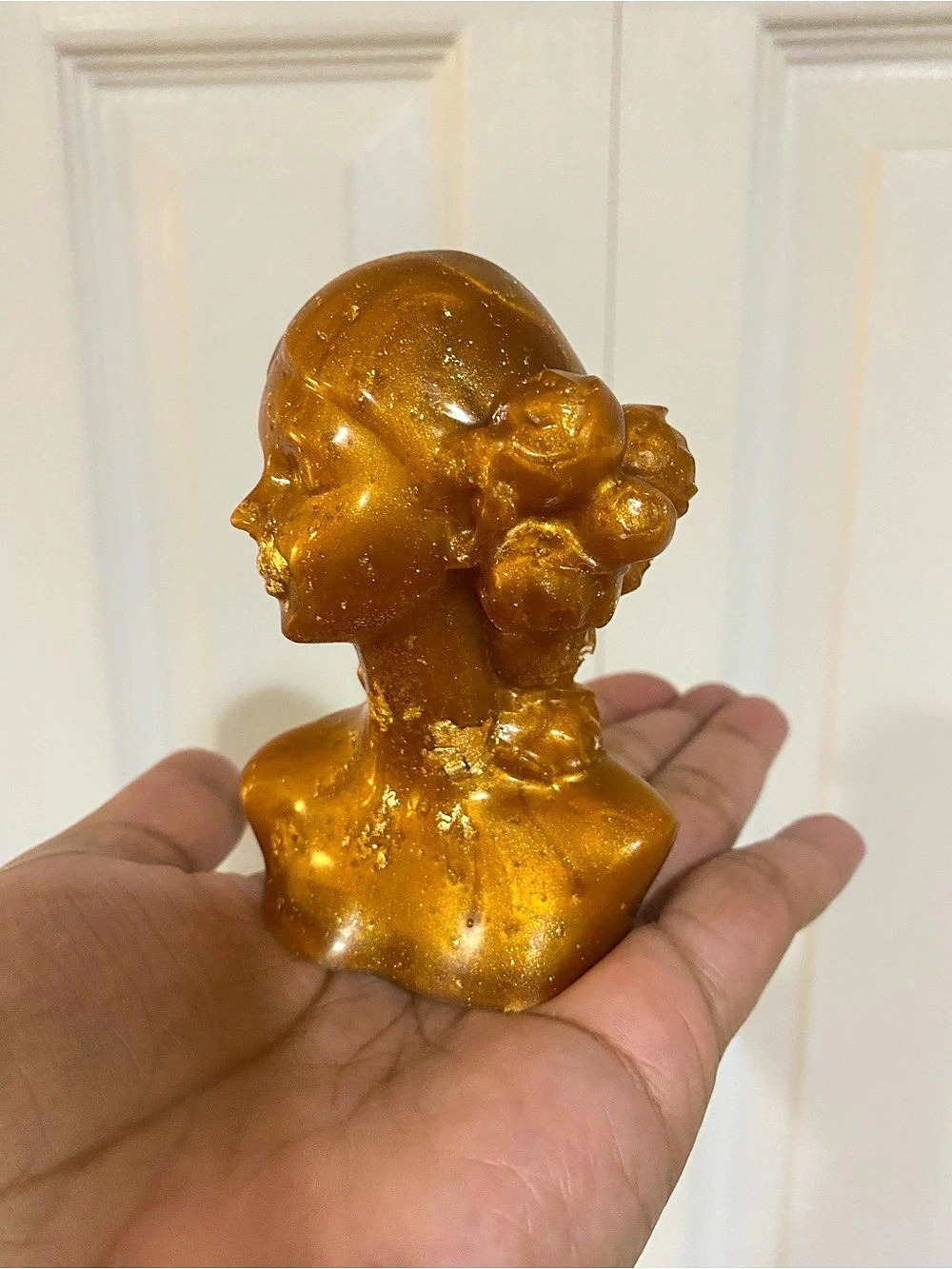 Red Gold Resin Bust Sculpture Goddess, Set - Picture 9 of 13